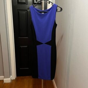 VENUS Blue and Black Midi Dress